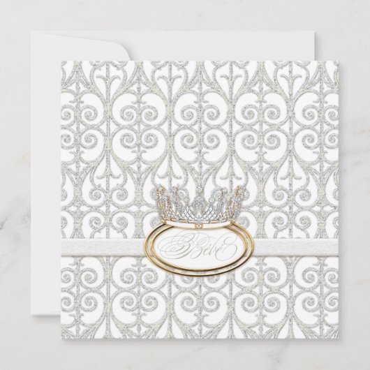 ベビープリンセス クラウン ベビーシャワー 招待状 (正面)