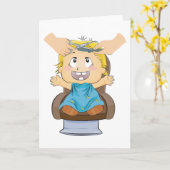 ベビーヘアーカットおもしろいキッズ理容師ショップ カード (黄色い花)