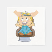 ベビーヘアーカットおもしろいキッズ理容師ショップ スタンダードカクテルナプキン (正面)