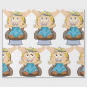 ベビーヘアーカットおもしろいキッズ理容師ショップ ラッピングペーパー (フラット)