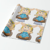 ベビーヘアーカットおもしろいキッズ理容師ショップ ラッピングペーパー (アンロールド)
