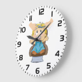 ベビーヘアーカットおもしろいキッズ理容師ショップ ラージ壁時計 (傾斜)