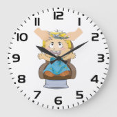 ベビーヘアーカットおもしろいキッズ理容師ショップ ラージ壁時計 (正面)
