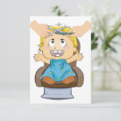 ベビーヘアーカットおもしろいキッズ理容師ショップ 招待状 (スタンド正面)