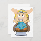 ベビーヘアーカットおもしろいキッズ理容師ショップ 招待状 (正面/裏面)