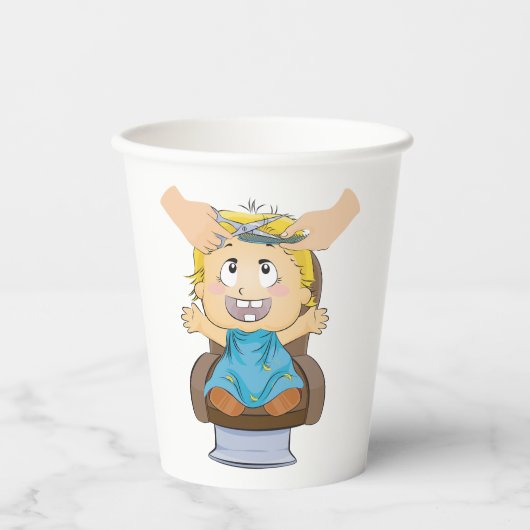 ベビーヘアーカットおもしろいキッズ理容師ショップ 紙コップ (正面)