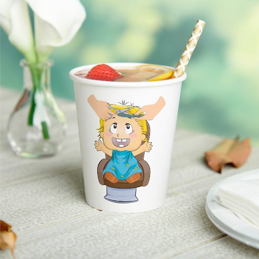 ベビーヘアーカットおもしろいキッズ理容師ショップ 紙コップ