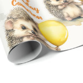 ベビーヘッジホッグ男女兼用パーソナライズされた誕生日 ラッピングペーパー (ロールコーナー)