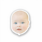 ベビーヘッドの写真のステッカー1歳の誕生日パーティー シール (正面)