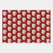 ベビーヘッドカスタム顔フォトサンタハットクリスマス ラッピングペーパーシート (正面3)