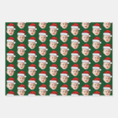 ベビーヘッドカスタム顔フォトサンタハットクリスマス ラッピングペーパーシート (正面)