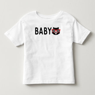 ベビーベアとサングラストドラーベビーTシャツ トドラーTシャツ