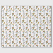 ベビーベアとゼブライラストレーション ラッピングペーパー (フラット)