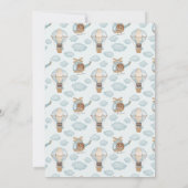 ベビーベアアビエーターパーティーボーイ誕生日 招待状 (裏面)