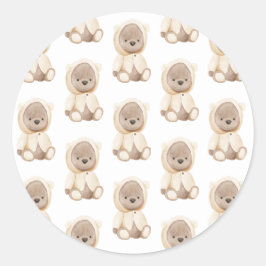 ベビーベアウォーター色シンプル ラウンドシール