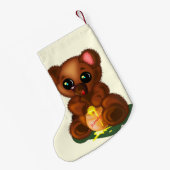 ベビーベアクリスマスストッキング – 私はハニー大好き スモールクリスマスストッキング (裏面 (吊り時))