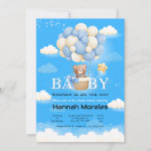 ベビーベアテーマベビーシャワー 招待状 (正面)