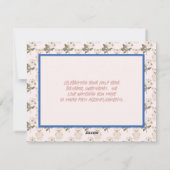 ベビーベアハーフイヤー誕生日カードガール シーズンカード (裏面)