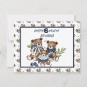 ベビーベアハーフイヤー誕生日カードガール シーズンカード (正面)