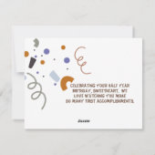 ベビーベアハーフイヤー誕生日カードボーイ シーズンカード (裏面)