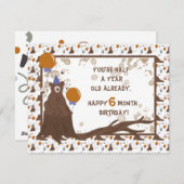 ベビーベアハーフイヤー誕生日カードボーイ シーズンカード (正面/裏面)
