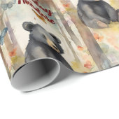 ベビーベアパーソナライズされたニュートラル誕生日 ラッピングペーパー (ロールコーナー)