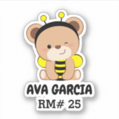 ベビーベアビー衣装スクールボトルシール シール (正面)