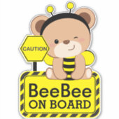 ベビーベアビー衣装ベビーオンボードカーのシール シール (正面)