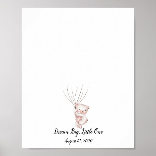 ベビーベアフィンガープリントのゲストブック ポスター (正面)