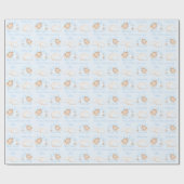 ベビーベアブルー生まれたばかりの男の赤ちゃん名 ラッピングペーパー (フラット)