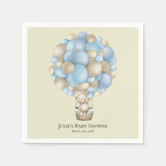 ベビーベアプリンセスガールピンク |赤ちゃんシャワーナプキンス スタンダードカクテルナプキン (正面)