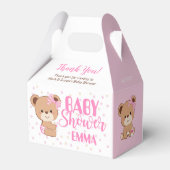 ベビーベアベビーシャワー切り妻ボックス – 女の子 フェイバーボックス (裏面サイド)