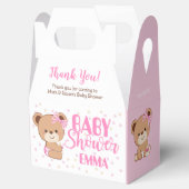ベビーベアベビーシャワー切り妻ボックス – 女の子 フェイバーボックス (オープン)