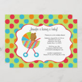 ベビーベアベビーシャワー招待状 招待状 (正面/裏面)