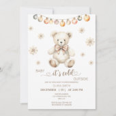 ベビーベアベビー外のベビーシャワーが冷たい 招待状 (正面)