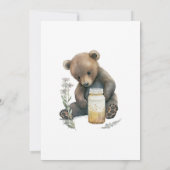 ベビーベアボホーブロン植物性フローラベビーシャワー 招待状 (裏面)