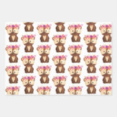 ベビーベアラッピング紙フラットシートセット3 ラッピングペーパーシート (正面)