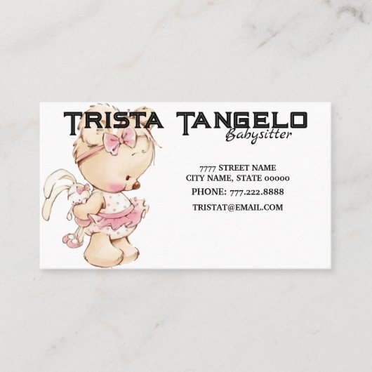 ベビーベアラビットベビーシッター託児 名刺 (正面)