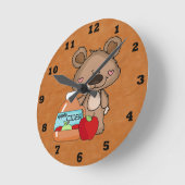 ベビーベアーアップルサイダー時計 ラウンド壁時計 (傾斜)