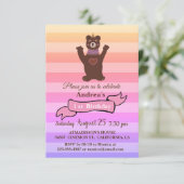 ベビーベアーガールズ誕生日パーティーの招待状 招待状 (スタンド正面)