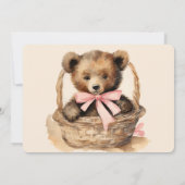 ベビーベアーガールバーリーウェイベビーシャワー 招待状 (裏面)