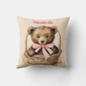 ベビーベアーガールパーソナライズされた クッション (裏面)