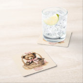 ベビーベアーキュブガールズベビーシャワー スクエアペーパーコースター (インサイチュ)