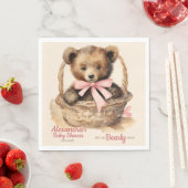 ベビーベアーキュブガールズベビーシャワー スタンダードランチョンナプキン (インサイチュ)