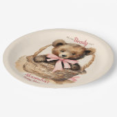 ベビーベアーキュブガールズベビーシャワー ペーパープレート (アングル)