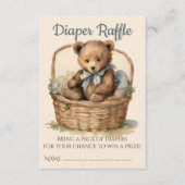 ベビーベアーキュブボーイ赤ちゃんシャワーおむつラッフル エンクロージャーカード (正面)