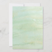 ベビーベアーグリーンリー金ゴールドフローラベビーシャワー 招待状 (裏面)