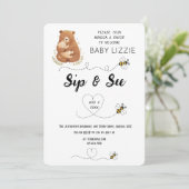 ベビーベアーシップ&シーパーソナライズされた 招待状 (スタンド正面)