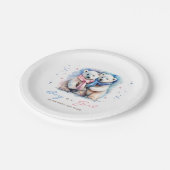 ベビーベアージェンダーリビールボーイズガールウィンター秋 ペーパープレート (アングル)