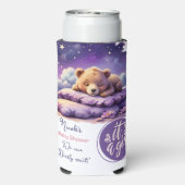 ベビーベアースリーピングパープル銀河系ガールベビーシャワー スリム缶クーラー (Seltzer裏面)